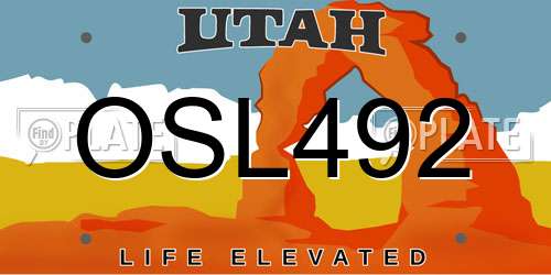 OSL492 Utah License Plate
