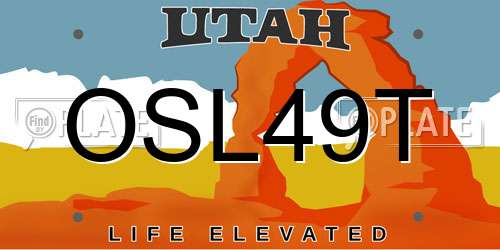 OSL49T Utah License Plate