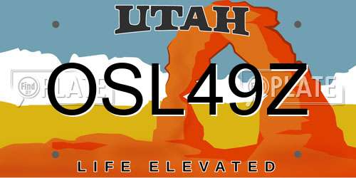 OSL49Z Utah License Plate