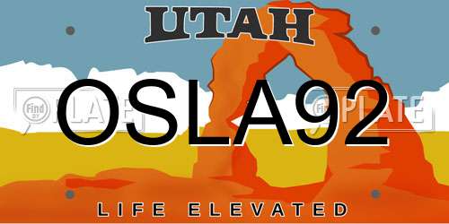 OSLA92 Utah License Plate