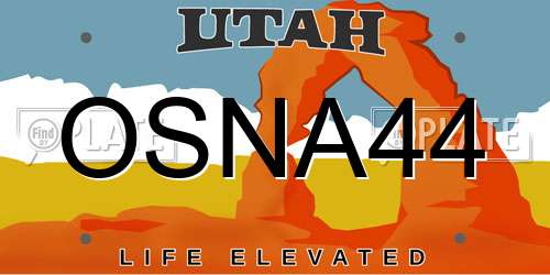 OSNA44 Utah License Plate