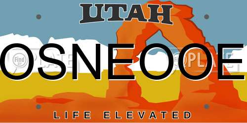 OSNEOOE Utah License Plate