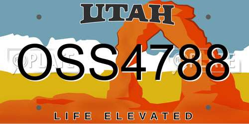 OSS4788 Utah License Plate