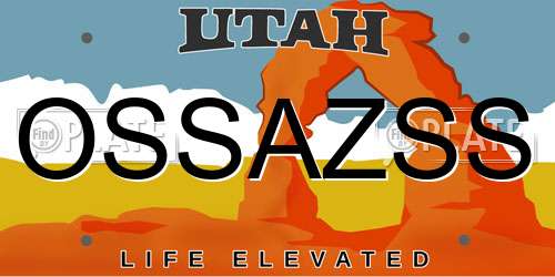 OSSAZSS Utah License Plate