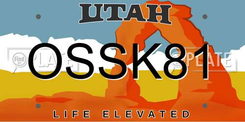 OSSK81 Utah License Plate