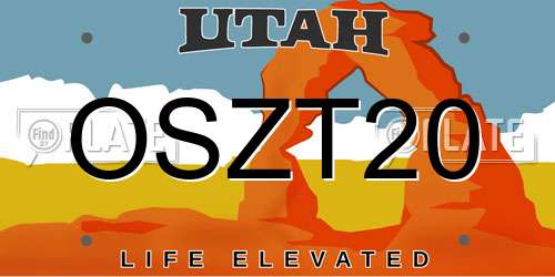 OSZT20 Utah License Plate