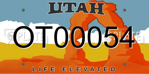 OT00054 Utah License Plate