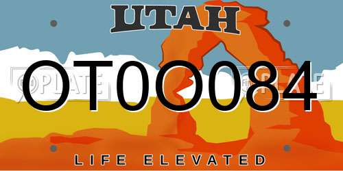 OT0O084 Utah License Plate