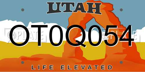 OT0Q054 Utah License Plate