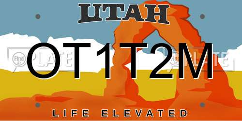 OT1T2M Utah License Plate