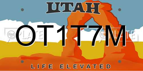 OT1T7M Utah License Plate