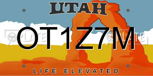 OT1Z7M Utah License Plate