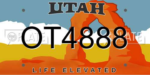 OT4888 Utah License Plate