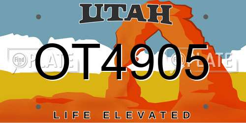 OT4905 Utah License Plate