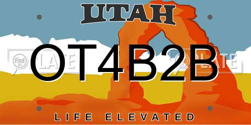 OT4B2B Utah License Plate