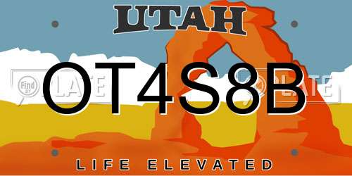 OT4S8B Utah License Plate