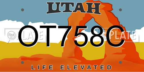OT758C Utah License Plate
