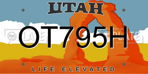 OT795H Utah License Plate