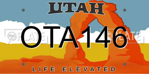 OTA146 Utah License Plate