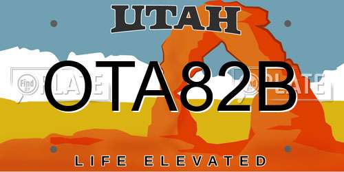 OTA82B Utah License Plate