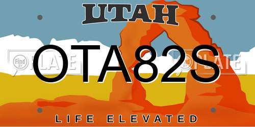 OTA82S Utah License Plate