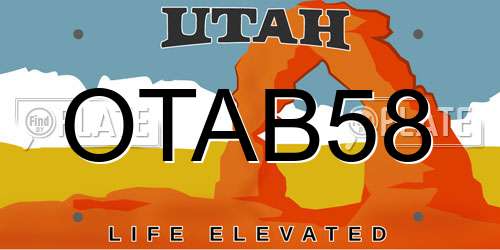 OTAB58 Utah License Plate