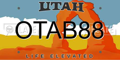 OTAB88 Utah License Plate