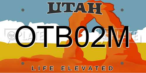 OTB02M Utah License Plate