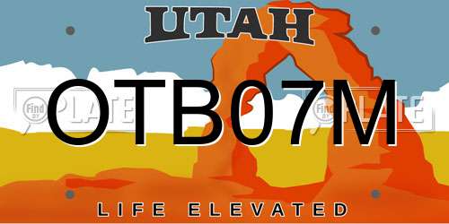 OTB07M Utah License Plate
