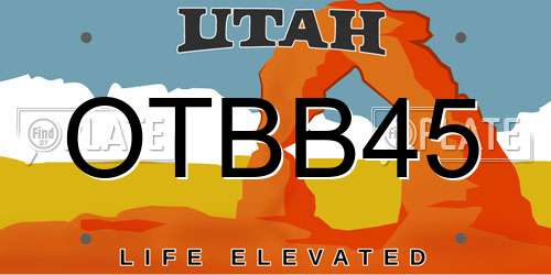 OTBB45 Utah License Plate