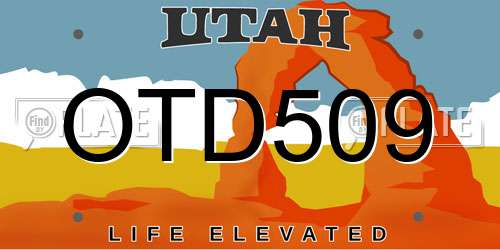 OTD509 Utah License Plate