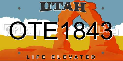 OTE1843 Utah License Plate