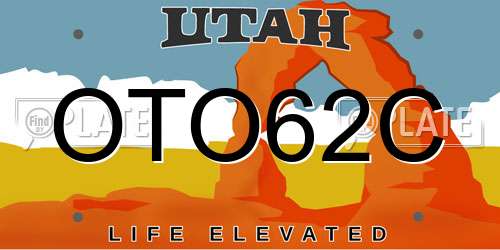 OTO62C Utah License Plate