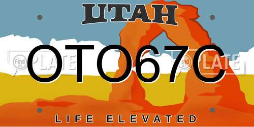 OTO67C Utah License Plate
