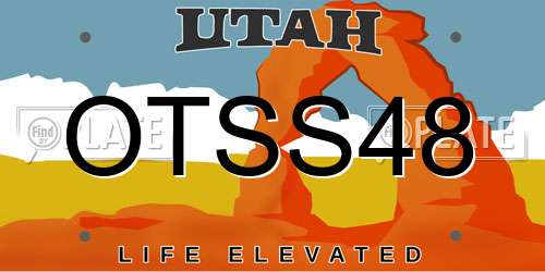 OTSS48 Utah License Plate