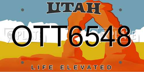 OTT6548 Utah License Plate