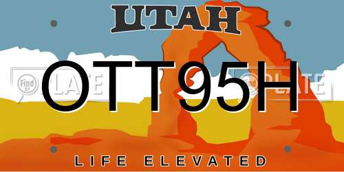 OTT95H Utah License Plate