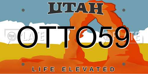 OTTO59 Utah License Plate