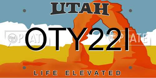 OTY22I Utah License Plate