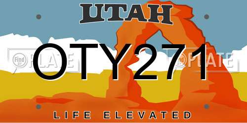 OTY271 Utah License Plate