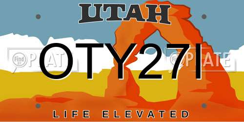 OTY27I Utah License Plate