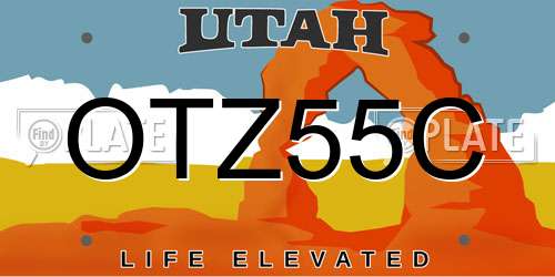 OTZ55C Utah License Plate