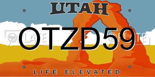 OTZD59 Utah License Plate