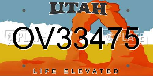 OV33475 Utah License Plate