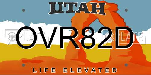 OVR82D Utah License Plate