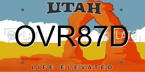 OVR87D Utah License Plate