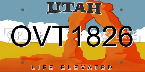 OVT1826 Utah License Plate