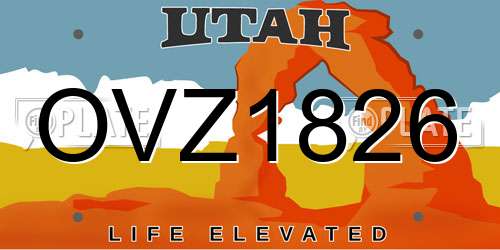 OVZ1826 Utah License Plate
