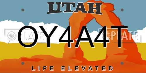 OY4A4T Utah License Plate