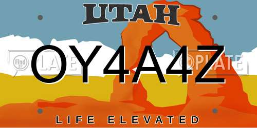 OY4A4Z Utah License Plate
